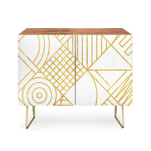 Fimbis Whackadoodle White and Gold Credenza
