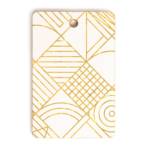 Fimbis Whackadoodle White and Gold Cutting Board Rectangle
