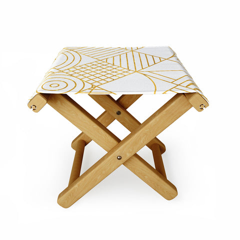 Fimbis Whackadoodle White and Gold Folding Stool