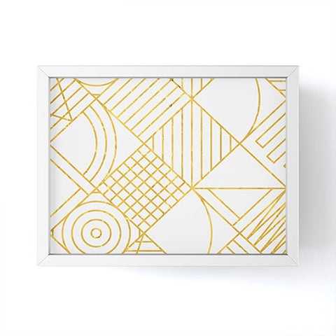 Fimbis Whackadoodle White and Gold Framed Mini Art Print