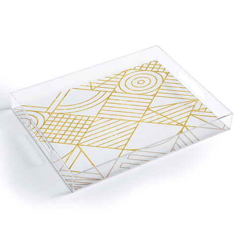 Fimbis Whackadoodle White and Gold Acrylic Tray
