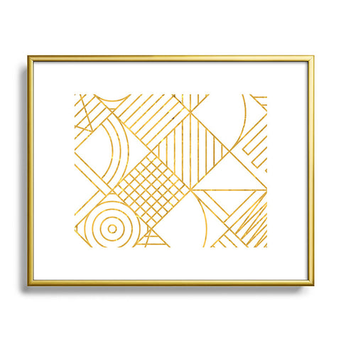 Fimbis Whackadoodle White and Gold Metal Framed Art Print