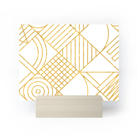 Fimbis Whackadoodle White and Gold Mini Art Print