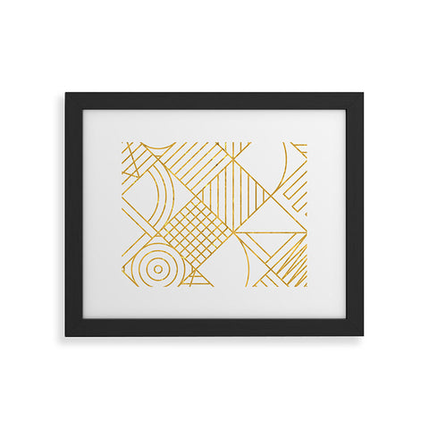 Fimbis Whackadoodle White and Gold Framed Art Print