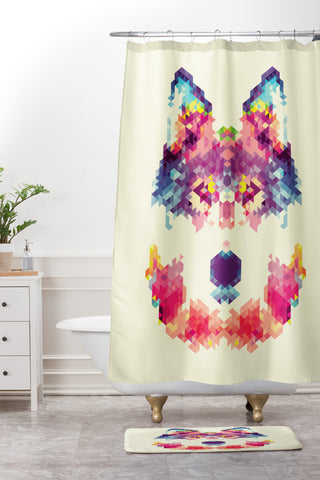 Fimbis Wolfie Shower Curtain And Mat