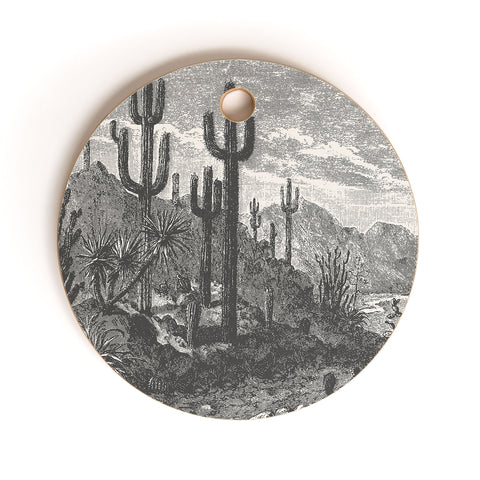 Florent Bodart Aster Cactus in Mountains Cutting Board Round