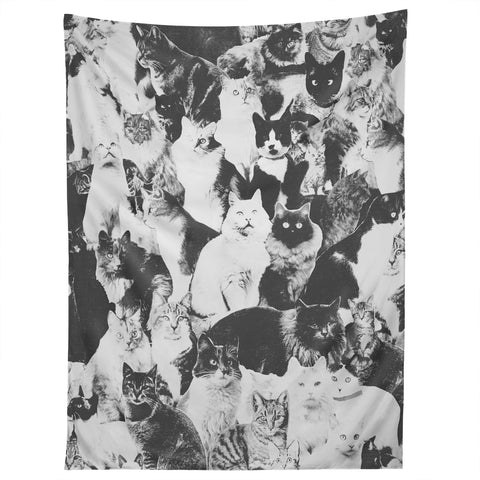 Florent Bodart Cats Forever BW Tapestry