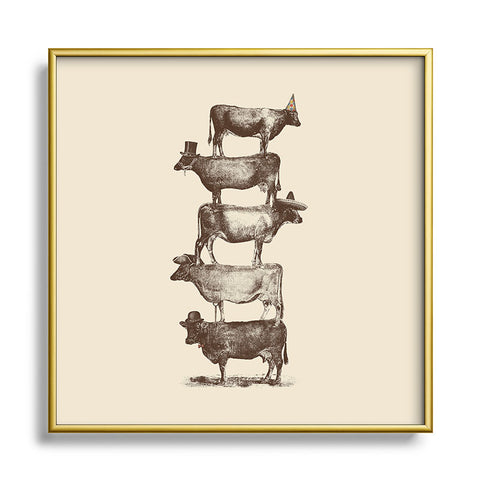 Florent Bodart Cow Cow Nuts Metal Square Framed Art Print