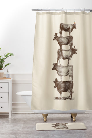 Florent Bodart Cow Cow Nuts Shower Curtain And Mat