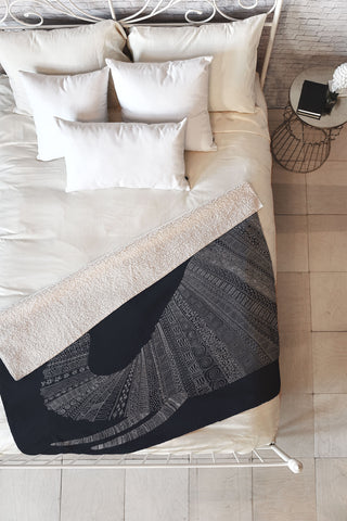 Florent Bodart Elephant I Blue Fleece Throw Blanket
