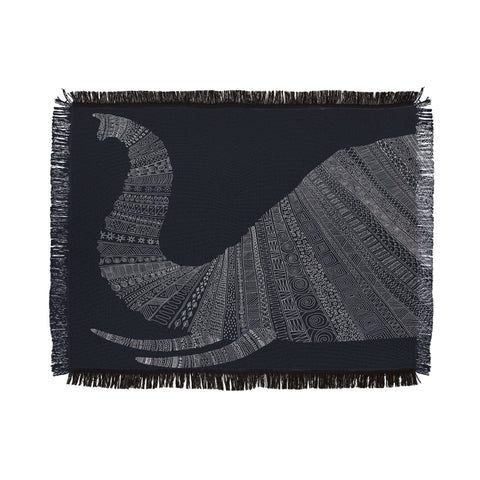 Florent Bodart Elephant I Blue Throw Blanket