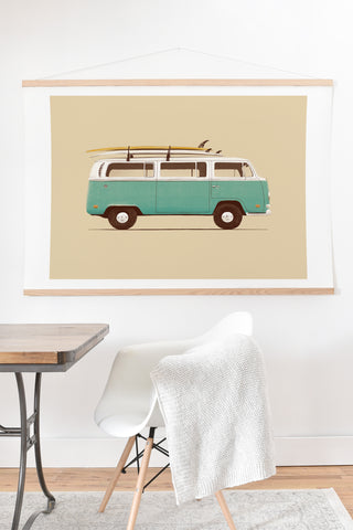 Florent Bodart Famous Cars 5 Blue Van Art Print And Hanger