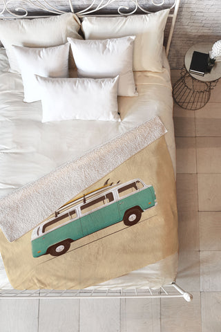 Florent Bodart Famous Cars 5 Blue Van Fleece Throw Blanket