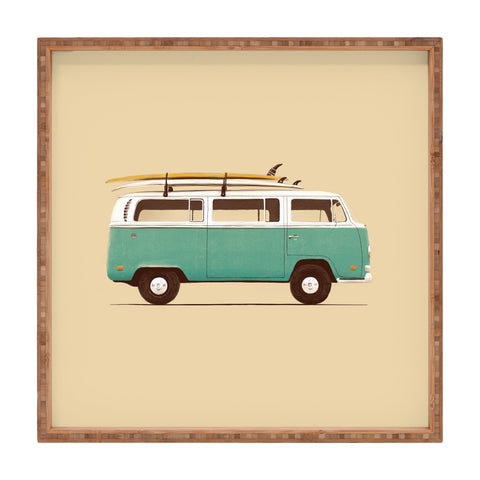 Florent Bodart Famous Cars 5 Blue Van Square Tray