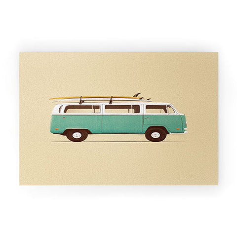 Florent Bodart Famous Cars 5 Blue Van Welcome Mat