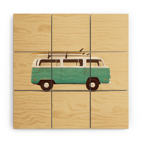 Florent Bodart Famous Cars 5 Blue Van Wood Wall Mural