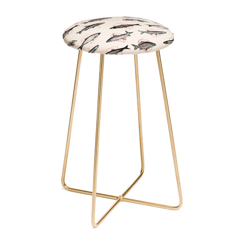 Florent Bodart Fishes In Geometrics Counter Stool
