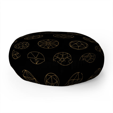 Florent Bodart Geocircles Golden Floor Pillow Round