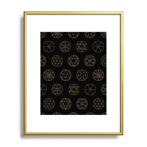 Florent Bodart Geocircles Golden Metal Framed Art Print