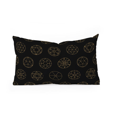 Florent Bodart Geocircles Golden Oblong Throw Pillow