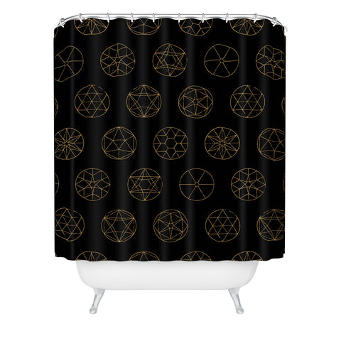 Florent Bodart Geocircles Golden Shower Curtain