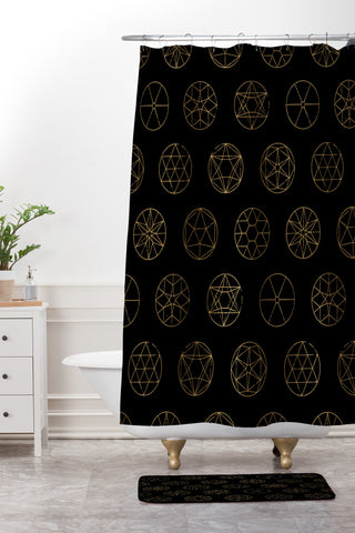 Florent Bodart Geocircles Golden Shower Curtain And Mat