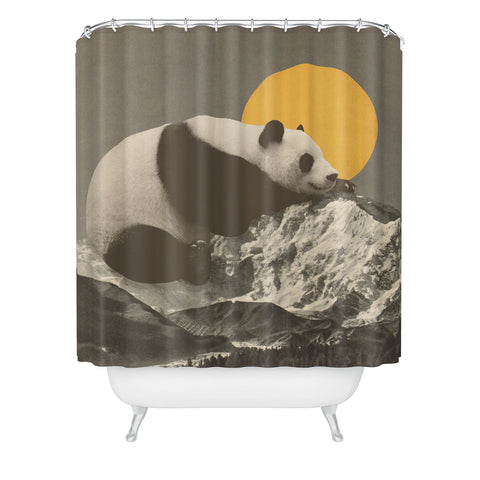 Florent Bodart Giant Panda on Mountains Shower Curtain