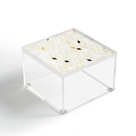 Florent Bodart Gold and Marble Keziah Scandinavian Pattern Acrylic Box
