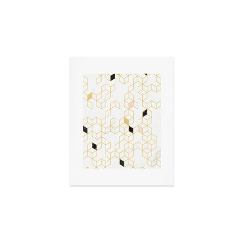 Florent Bodart Gold and Marble Keziah Scandinavian Pattern Art Print
