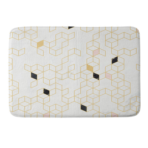 Florent Bodart Gold and Marble Keziah Scandinavian Pattern Memory Foam Bath Mat
