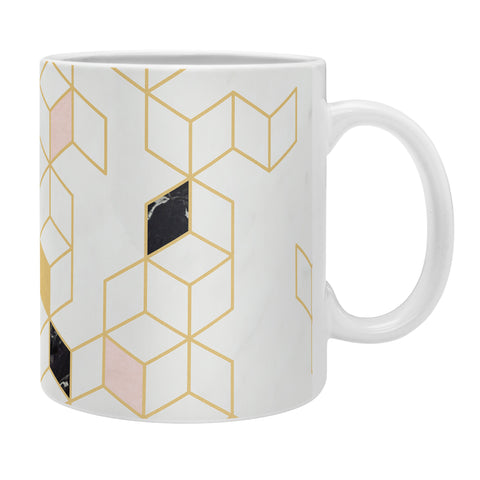Florent Bodart Gold and Marble Keziah Scandinavian Pattern Coffee Mug