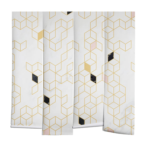 Florent Bodart Gold and Marble Keziah Scandinavian Pattern Wall Mural