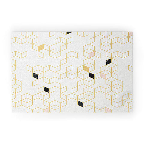 Florent Bodart Gold and Marble Keziah Scandinavian Pattern Welcome Mat