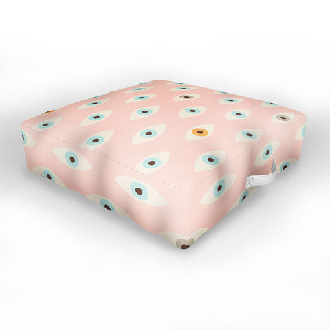 Florent Bodart Hundred Eyes Pink Outdoor Floor Cushion