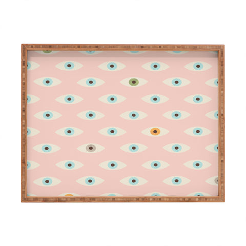 Florent Bodart Hundred Eyes Pink Rectangular Tray