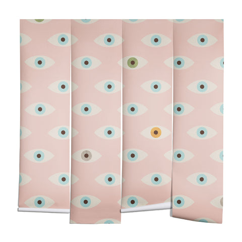 Florent Bodart Hundred Eyes Pink Wall Mural