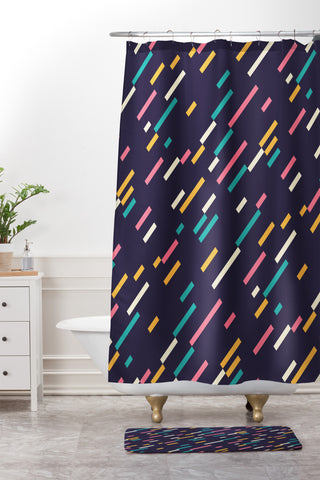 Florent Bodart Lines and Lines Shower Curtain And Mat