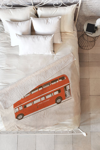 Florent Bodart London Bus Fleece Throw Blanket
