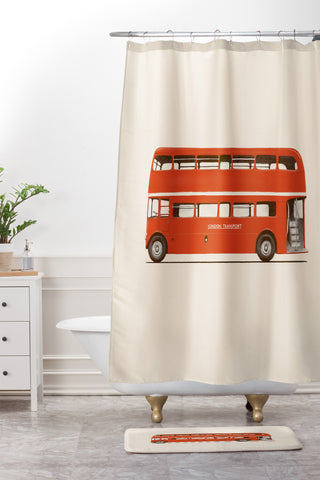 Florent Bodart London Bus Shower Curtain And Mat