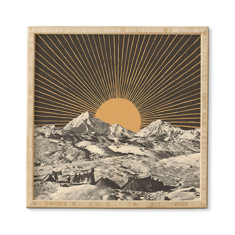 Florent Bodart Mountainscape 6 Night Sun Framed Wall Art