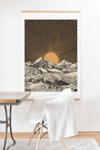 Florent Bodart Mountainscape 6 Night Sun Art Print And Hanger
