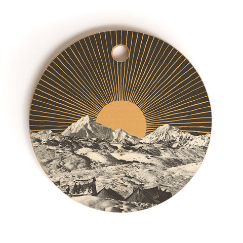 Florent Bodart Mountainscape 6 Night Sun Cutting Board Round
