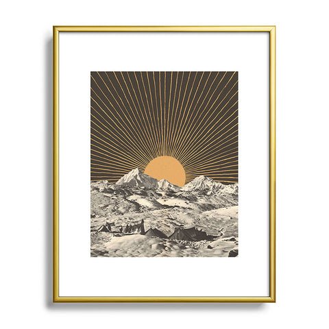 Florent Bodart Mountainscape 6 Night Sun Metal Framed Art Print