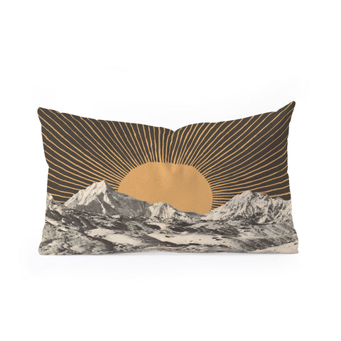 Florent Bodart Mountainscape 6 Night Sun Oblong Throw Pillow