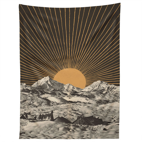 Florent Bodart Mountainscape 6 Night Sun Tapestry