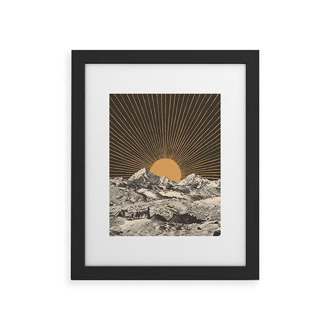 Florent Bodart Mountainscape 6 Night Sun Framed Art Print