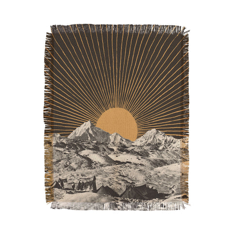 Florent Bodart Mountainscape 6 Night Sun Throw Blanket