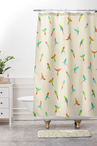 Florent Bodart Papagei Shower Curtain And Mat