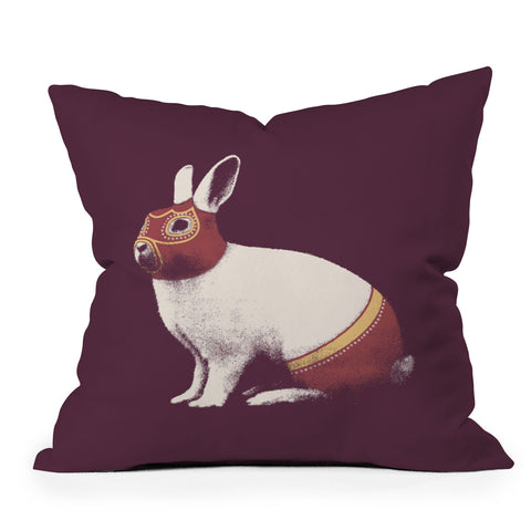 Florent Bodart Rabbit Wrestler Lapin Catcheur Throw Pillow