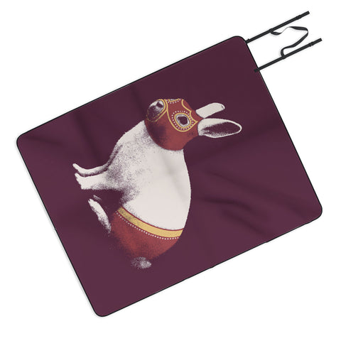 Florent Bodart Rabbit Wrestler Lapin Catcheur Picnic Blanket